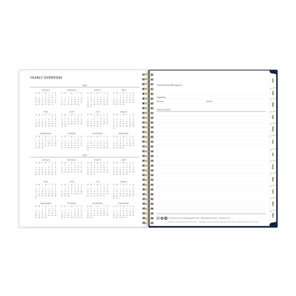 slide 6 of 8, 2025 Blue Sky Weekly/Monthly Planning Calendar, 8-1/2"" X 11"", Neve, January To December, 1 ct