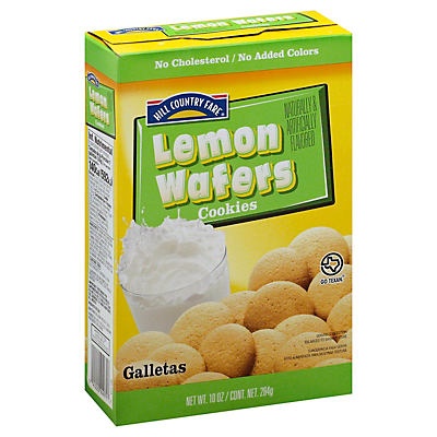 slide 1 of 1, Hill Country Fare Lemon Wafers Cookies, 10 oz