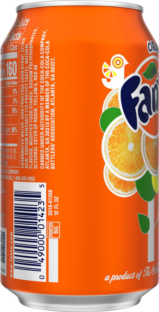 slide 5 of 7, Fanta Orange Soda Can, 12 fl oz, 12 fl oz