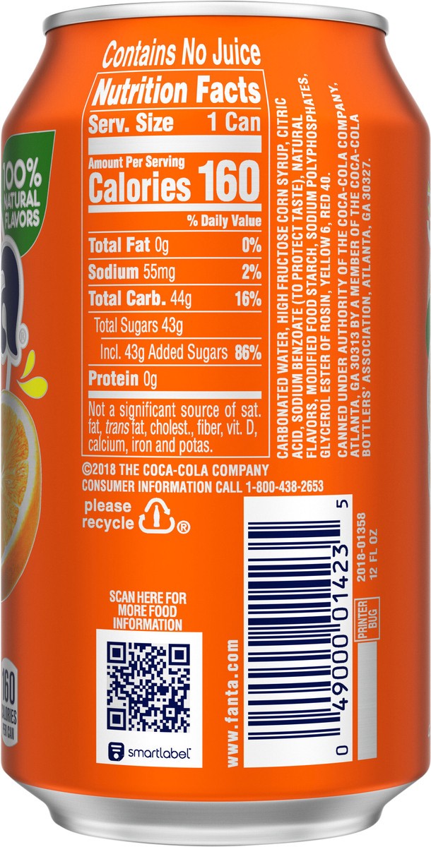 slide 6 of 7, Fanta Orange Soda Can, 12 fl oz, 12 fl oz