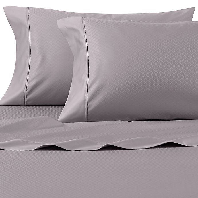 slide 1 of 5, Wamsutta PimaCott Diamond 625-Thread-Count King Pillowcase Set - Charcoal, 1 ct