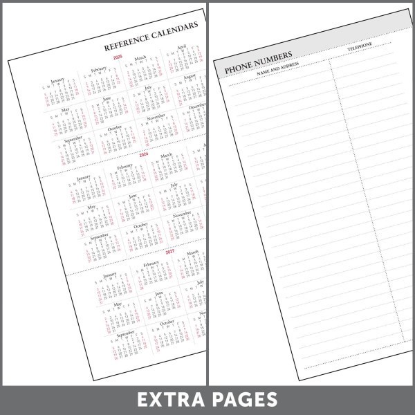 slide 3 of 5, 2025 Office Depot Daily Planner, 5"" X 8"", Black, January To December, Od000100, 1 ct
