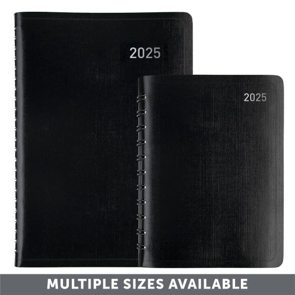 slide 5 of 5, 2025 Office Depot Daily Planner, 5"" X 8"", Black, January To December, Od000100, 1 ct