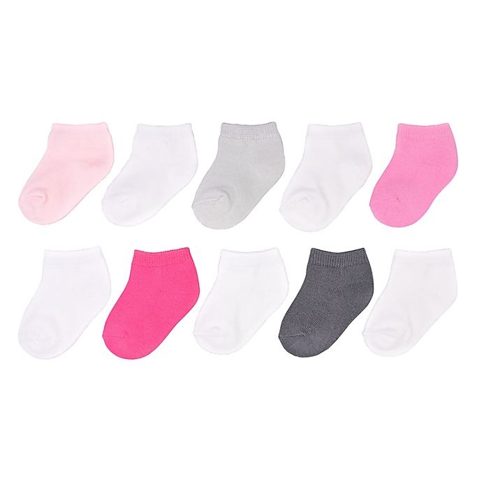 slide 1 of 1, goldbug Size 2-4Y Ankle Socks - Pink, 10 ct