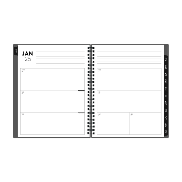 slide 4 of 7, 2025 Blue Sky Weekly/Monthly Planning Calendar, 7"" X 9"", Gray, January To December, 1 ct