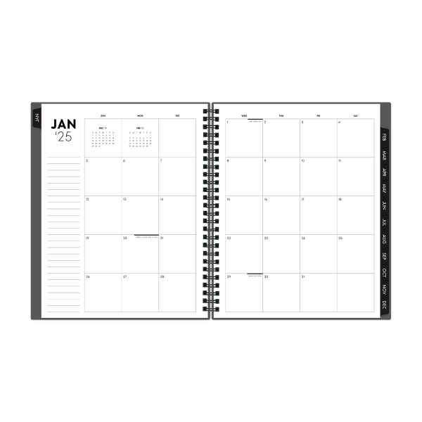 slide 2 of 7, 2025 Blue Sky Weekly/Monthly Planning Calendar, 7"" X 9"", Gray, January To December, 1 ct