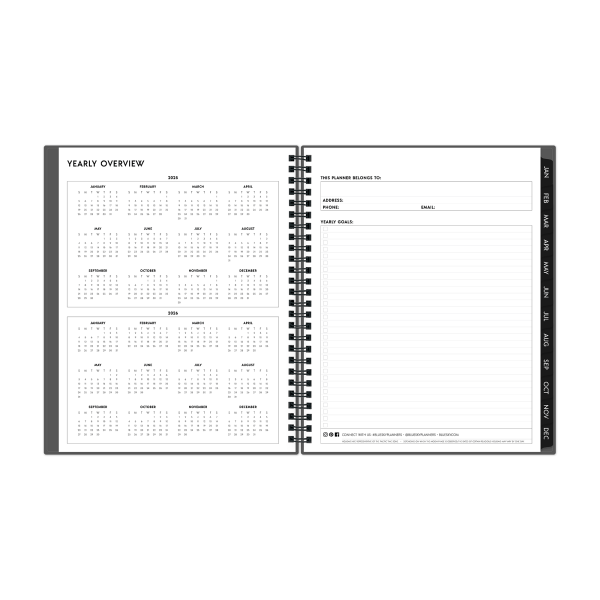 slide 6 of 7, 2025 Blue Sky Weekly/Monthly Planning Calendar, 7"" X 9"", Gray, January To December, 1 ct