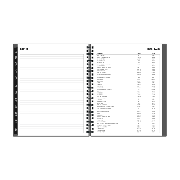slide 5 of 7, 2025 Blue Sky Weekly/Monthly Planning Calendar, 7"" X 9"", Gray, January To December, 1 ct