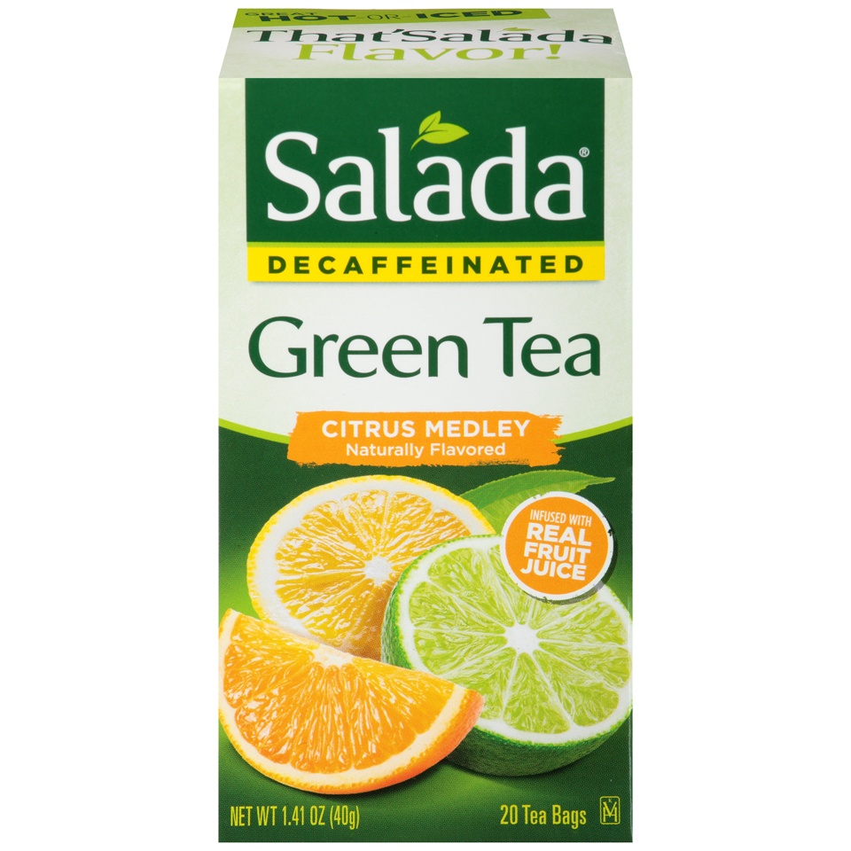 slide 1 of 1, Salada Tea Salada Naturally Decaffeinated Original Antioxidant Green Tea Bags Citrus Flavored - 20 CT, 20 ct