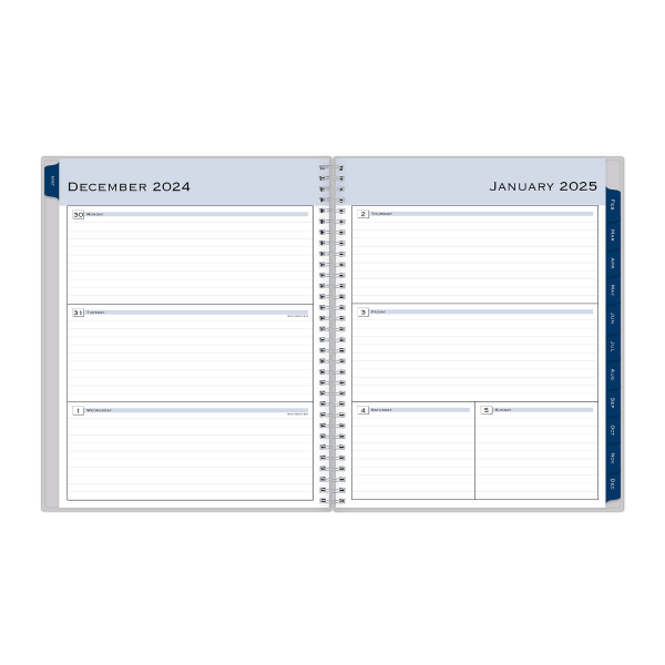 slide 5 of 7, 2025 Blue Sky Weekly/Monthly Planning Calendar, 8-1/2"" X 11"", Passages/Solid Gray, January To December, 1 ct