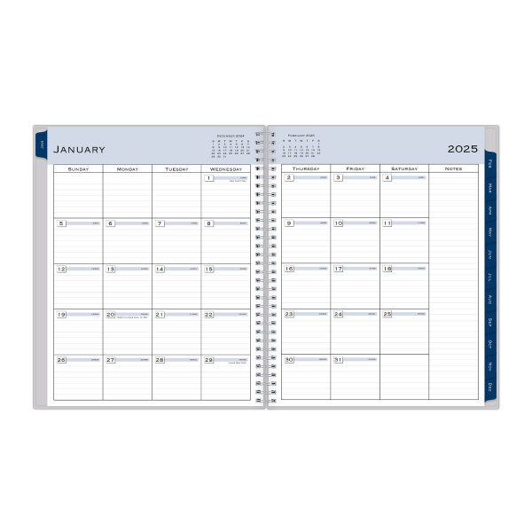 slide 3 of 7, 2025 Blue Sky Weekly/Monthly Planning Calendar, 8-1/2"" X 11"", Passages/Solid Gray, January To December, 1 ct