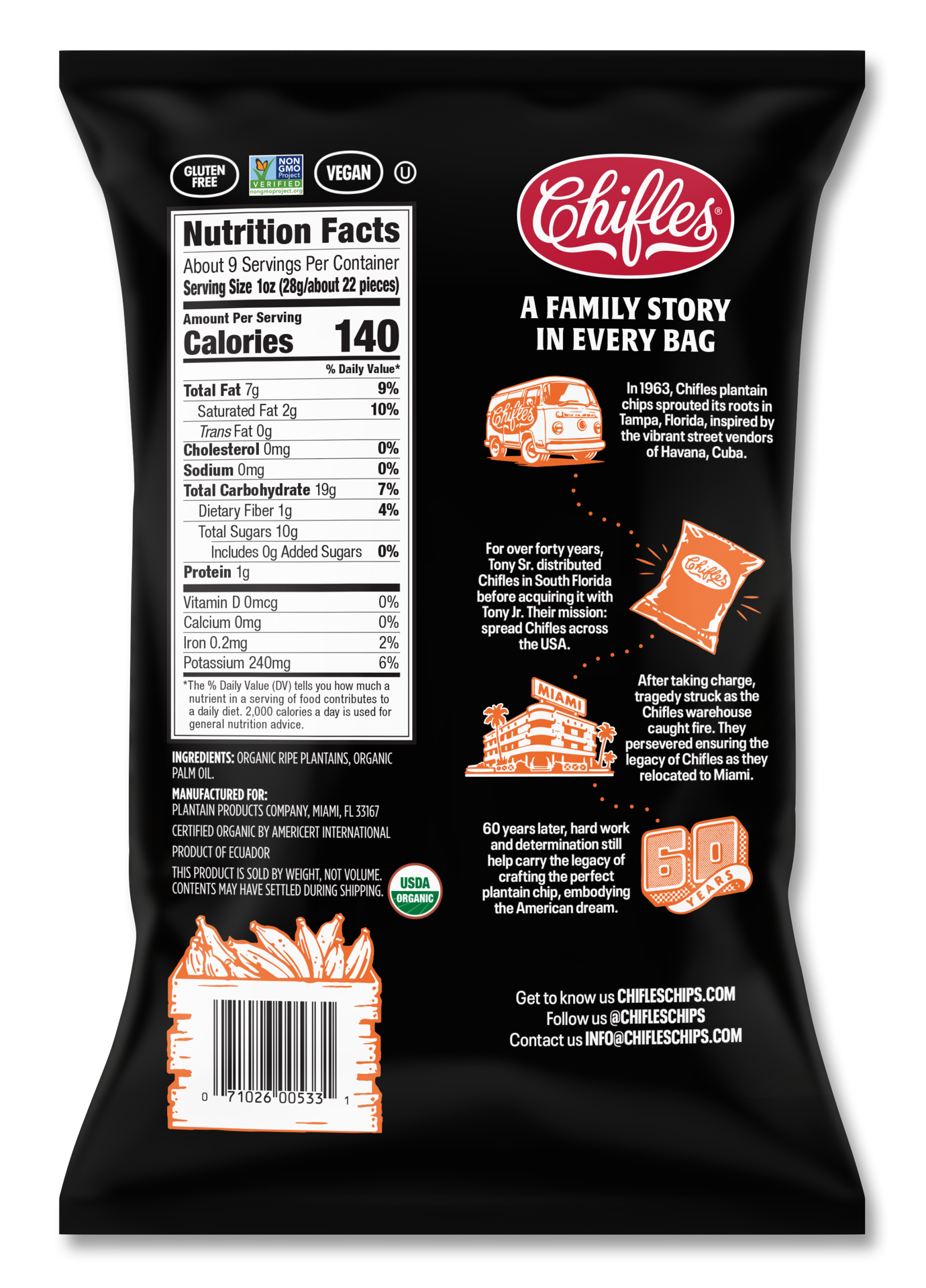 slide 2 of 2, Chifles No Sugar Added Sweet Plantain Chips 9 oz, 9 oz