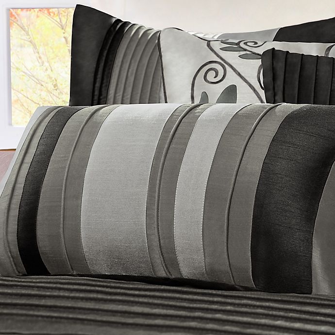slide 6 of 7, Madison Park Amherst Queen Comforter Set - Black/Grey, 7 ct