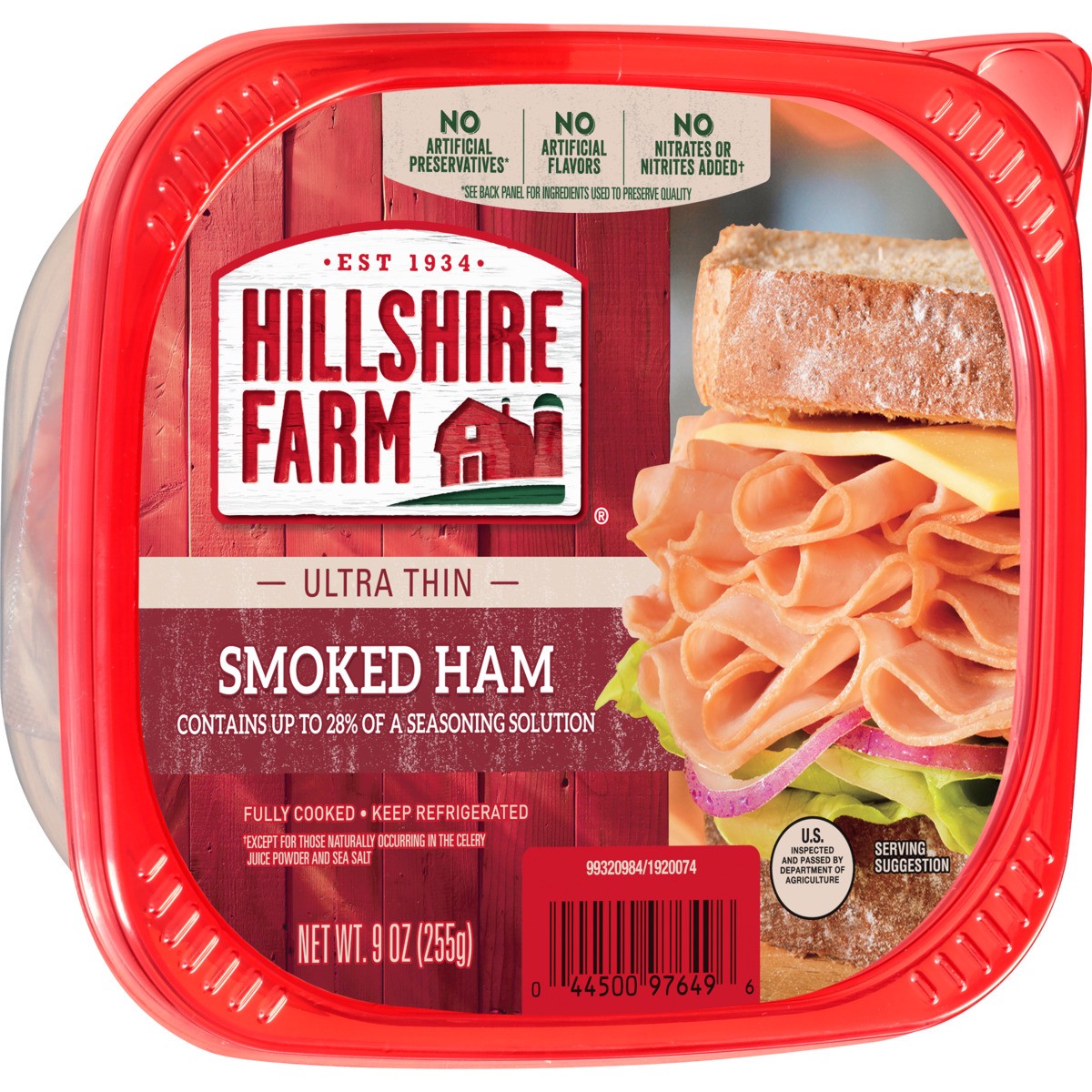 slide 2 of 5, Hillshire Farm Ultra Thin Sliced Smoked Ham Sandwich Meat, 9 oz, 255.15 g