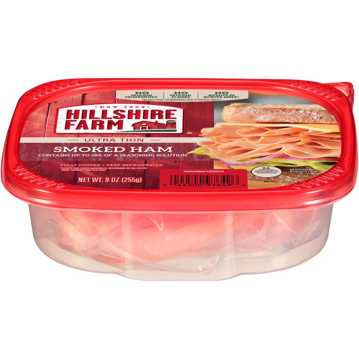 slide 1 of 5, Hillshire Farm Ultra Thin Sliced Smoked Ham Sandwich Meat, 9 oz, 9 oz