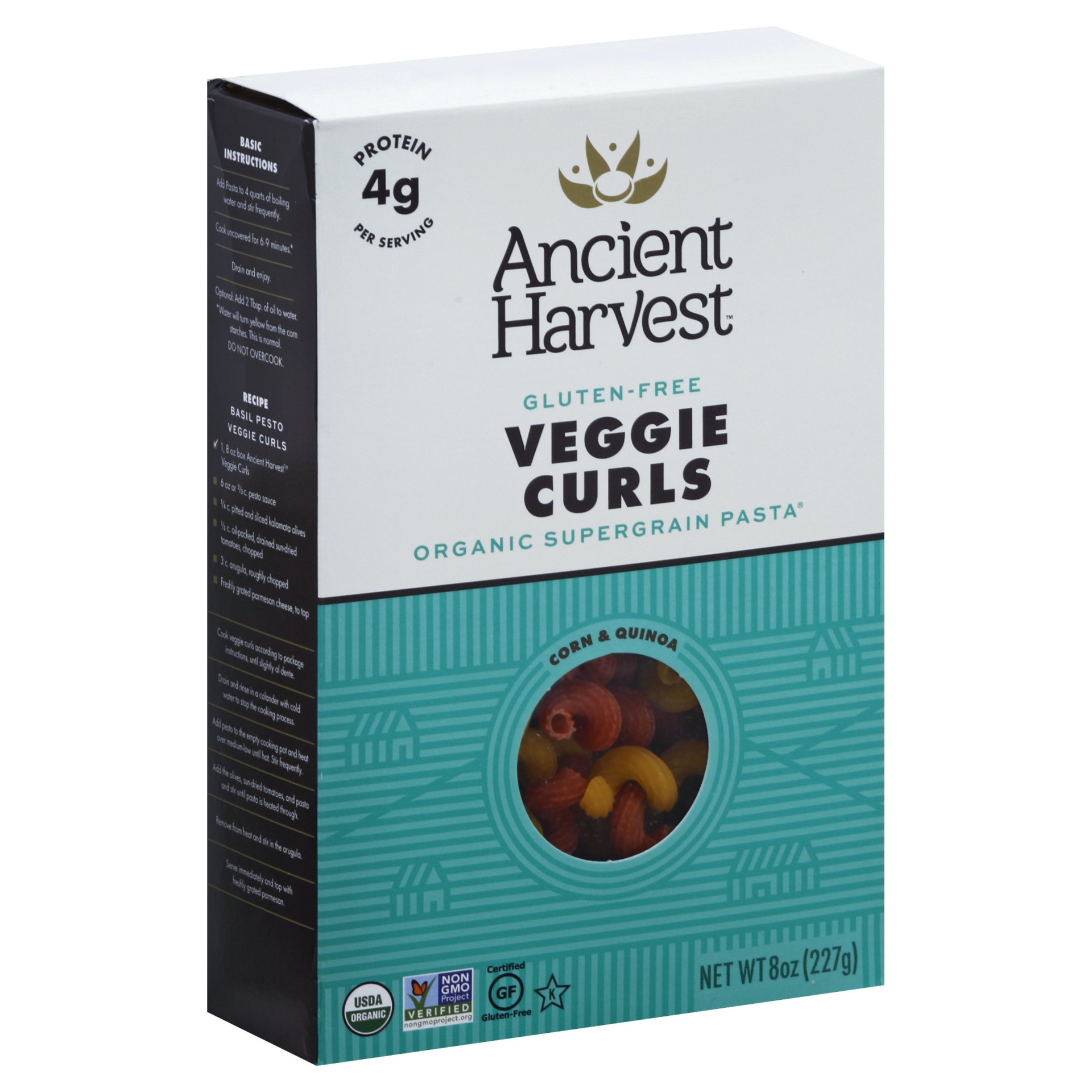 slide 1 of 1, Ancient Harvest Gluten Free Organic Supergrain Pasta Veggie Curls, 8 oz