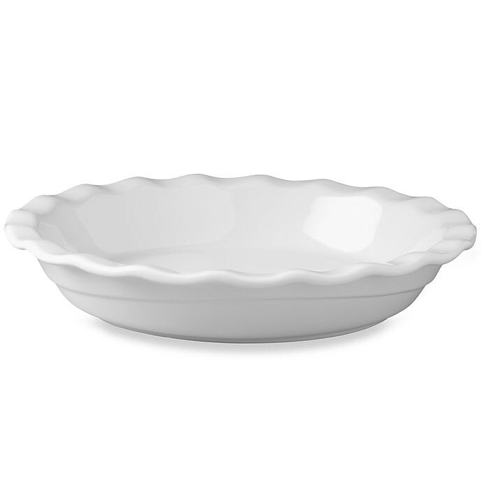 slide 1 of 3, Wilton White Ceramic Scalloped Pie Dish, 9 in