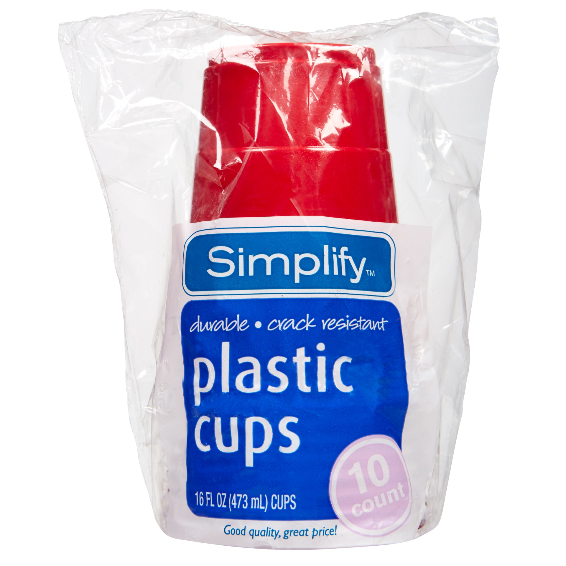 slide 1 of 1, Simplify Plastic Cups, 16 oz, 10 ct