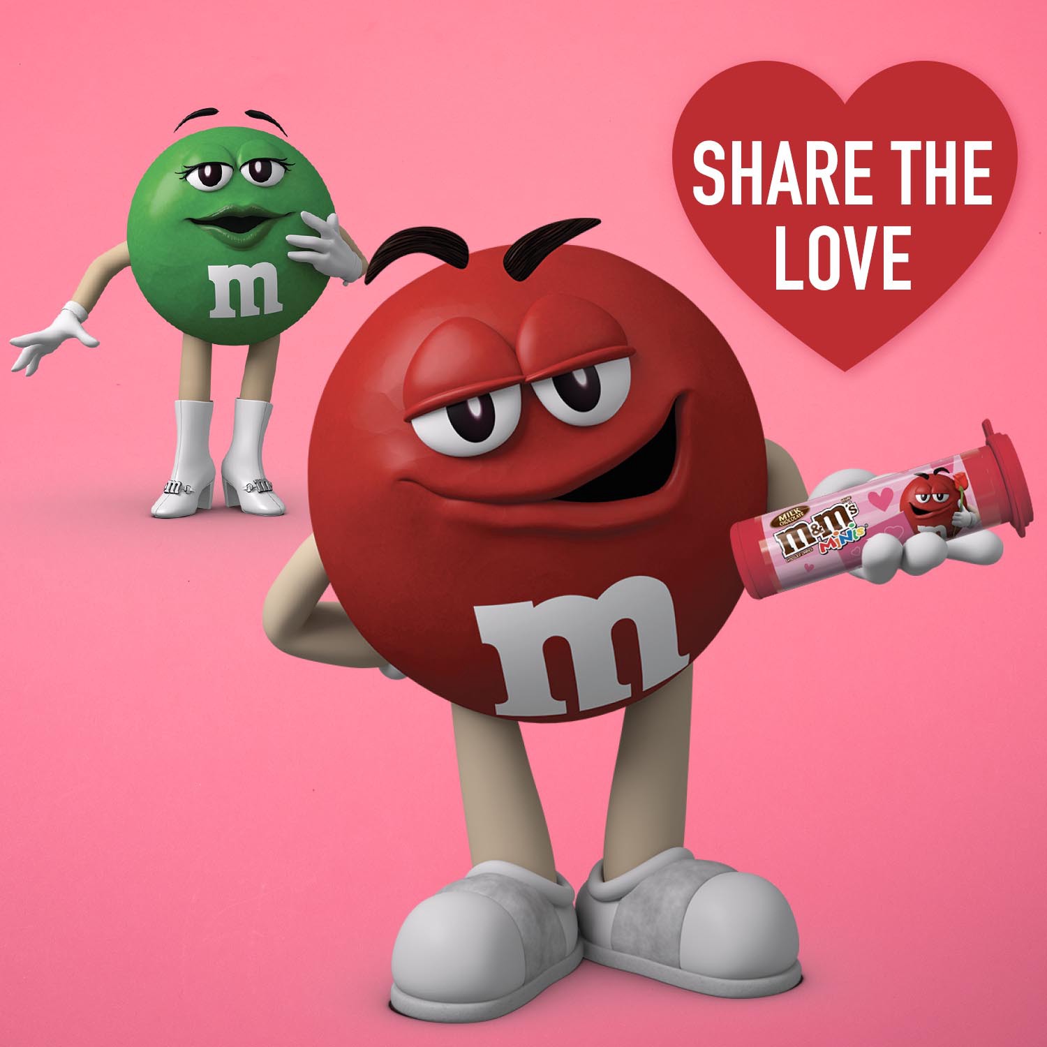 slide 2 of 8, M&M'S Valentines Day Milk Chocolate MINIS Size Valentine Candy, 1.08 oz Tube, 1.08 oz