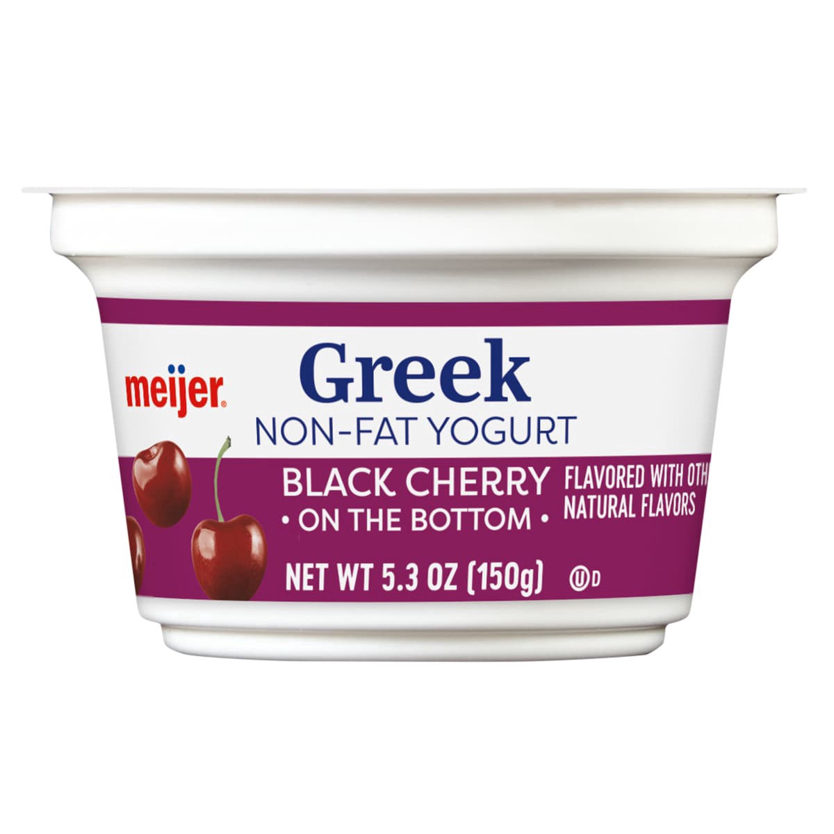 slide 1 of 5, Meijer Black Cherry Greek Nonfat Yogurt, 5.3 oz