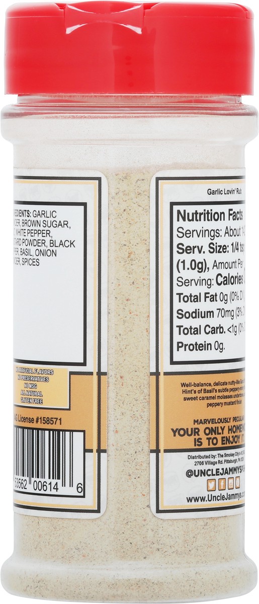 slide 11 of 14, Uncle Jammy's Garlic Lovin' Rub Chicken and Grilling Seasoning 5 oz, 5 oz