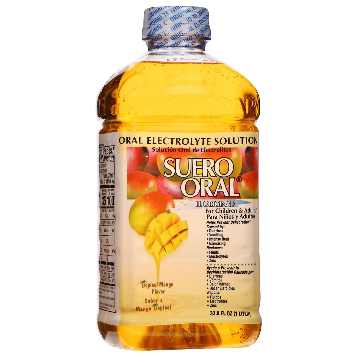 slide 8 of 14, Suero Oral Tropical Mango Flavor Oral Electrolyte Solution 33.8 fl oz, 33.8 fl oz