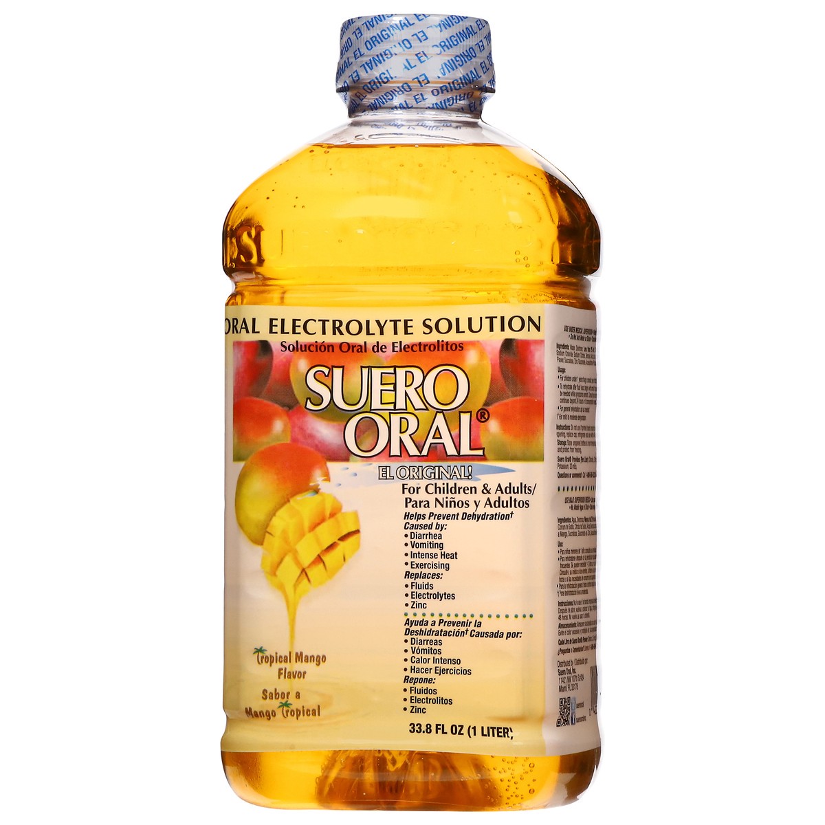 slide 2 of 14, Suero Oral Tropical Mango Flavor Oral Electrolyte Solution 33.8 fl oz, 33.8 fl oz