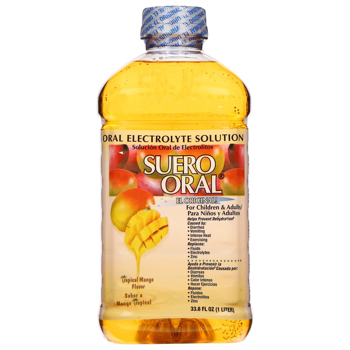 slide 12 of 14, Suero Oral Tropical Mango Flavor Oral Electrolyte Solution 33.8 fl oz, 33.8 fl oz