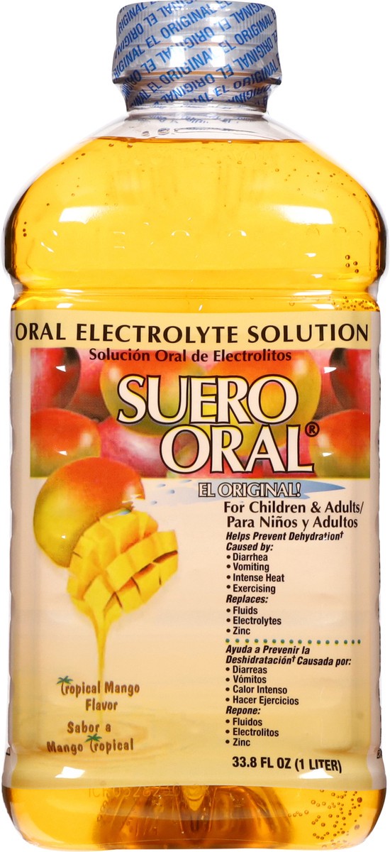 slide 11 of 14, Suero Oral Tropical Mango Flavor Oral Electrolyte Solution 33.8 fl oz, 33.8 fl oz