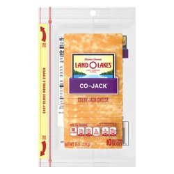 Land O'Lakes Co-Jack Cheese, Packaged Sliced Cheese, 8 oz, 10 slices
