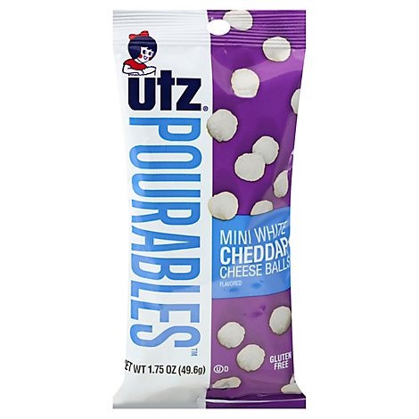 slide 1 of 1, Utz Mini White Cheddar Cheeseballs Pourables, 1.75 oz