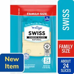 Kroger® Swiss Cheese Slices Family Size, 24 ct / 18 oz