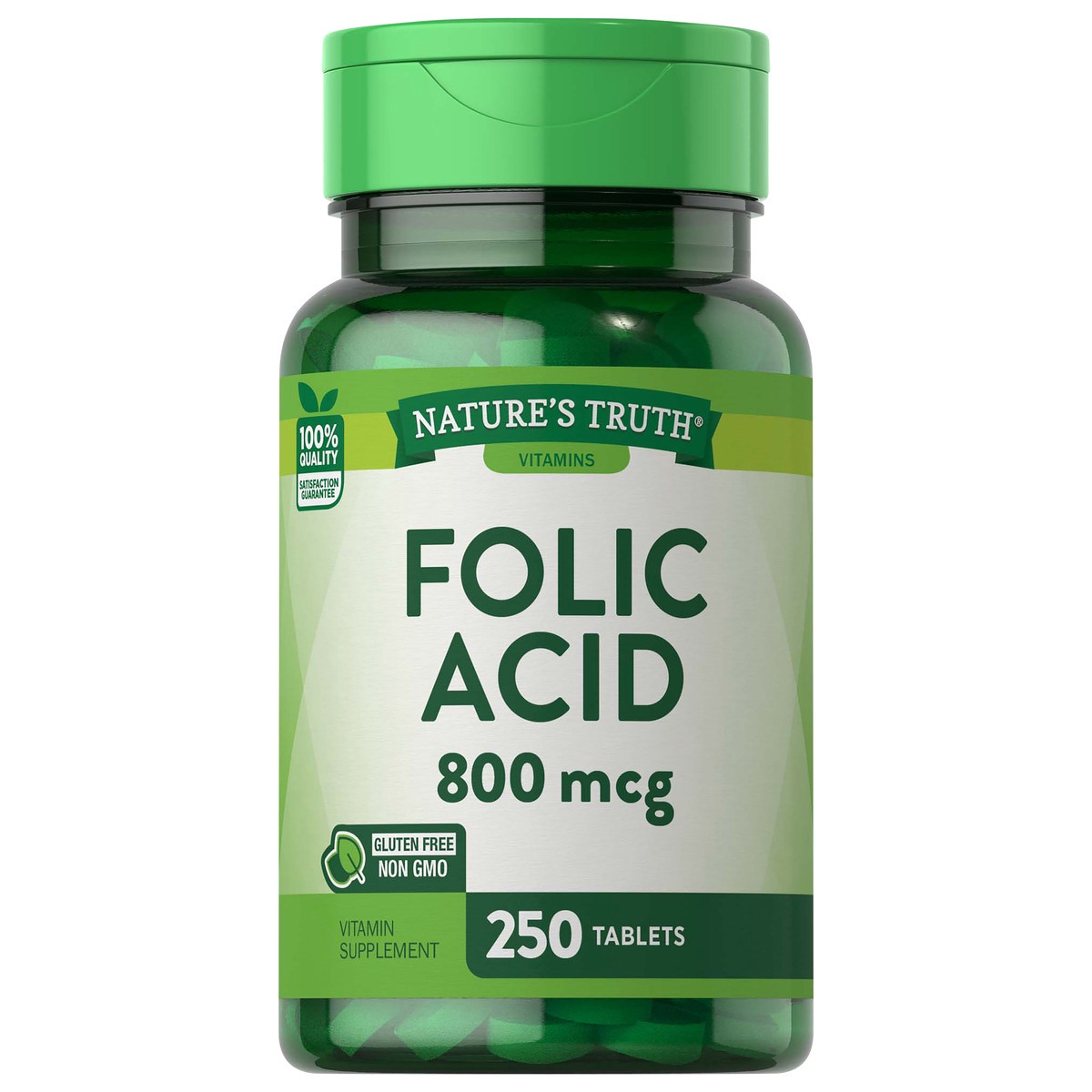 slide 1 of 4, Nature's Truth Folic Acid 800 mcg, 250 ct