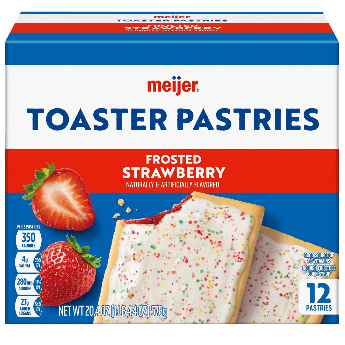 slide 1 of 29, Meijer Strawberry Frosted Toaster Treats, 12 ct
