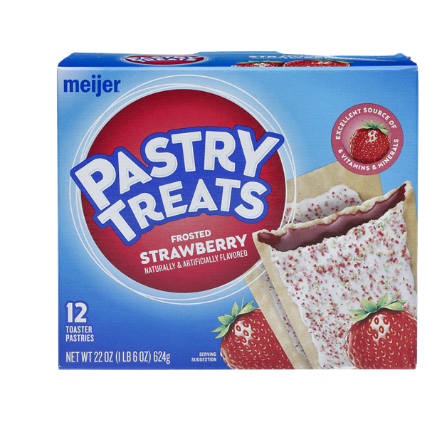 slide 1 of 4, Meijer Frosted Pastry Treats, Strawberry, 22 oz