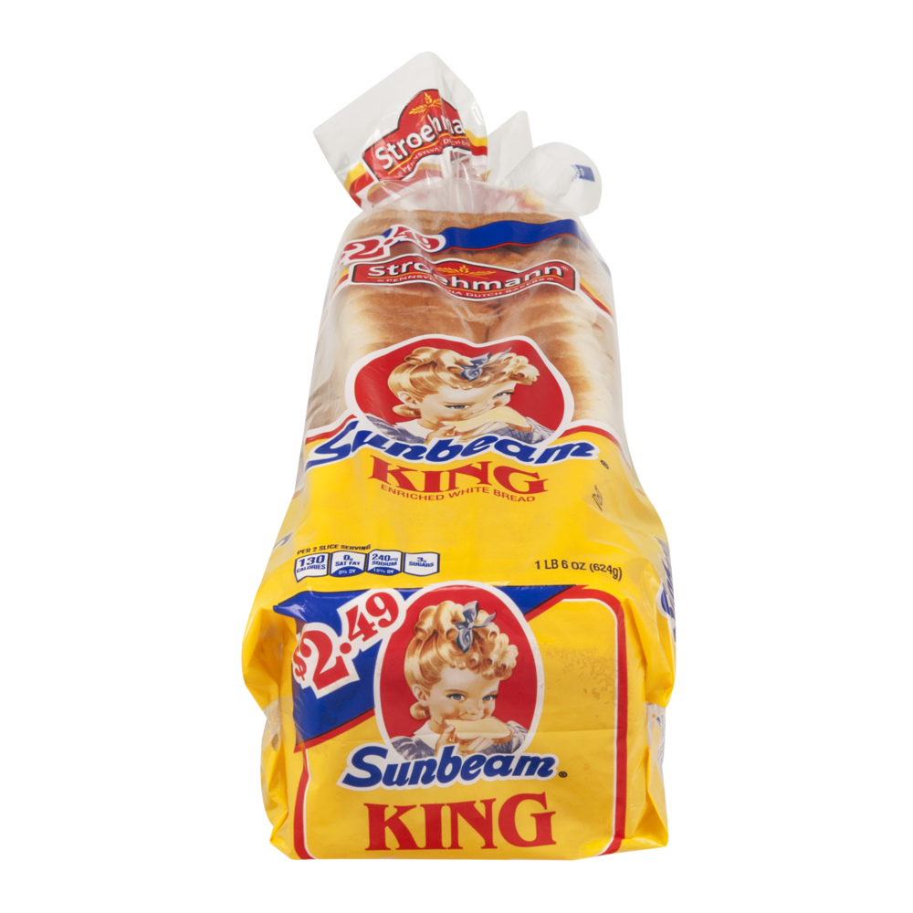 slide 1 of 1, Sunbeam White Bread Enriched King Size, 22 oz