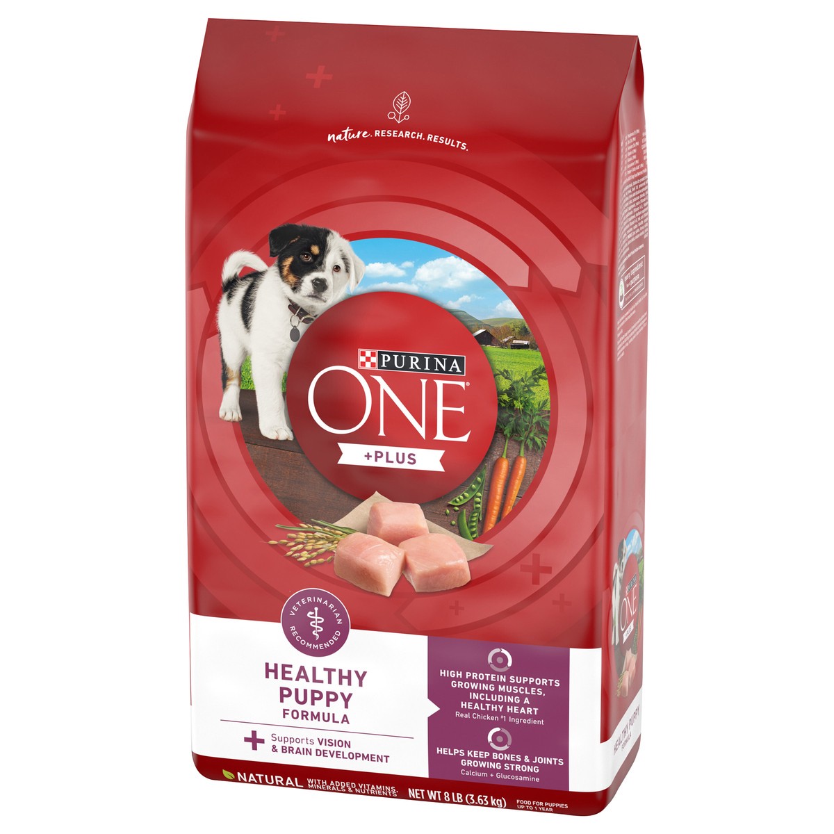 slide 8 of 14, ONE Purina ONE Plus Healthy Puppy Formula High Protein Natural Dry Puppy Food with added vitamins, minerals and nutrients, 8 lb