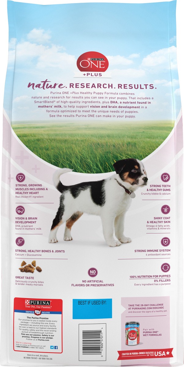 slide 3 of 14, ONE Purina ONE Plus Healthy Puppy Formula High Protein Natural Dry Puppy Food with added vitamins, minerals and nutrients, 8 lb