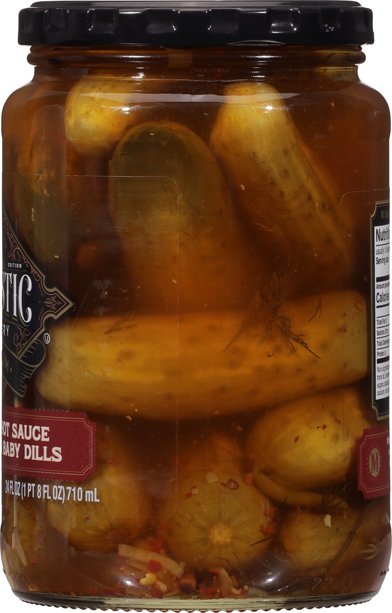 slide 6 of 9, Majestic Picklery Premium Medium Heat Hot Sauce Savory Kosher Baby Dill Pickles - 24 fl oz jar, 24 fl oz