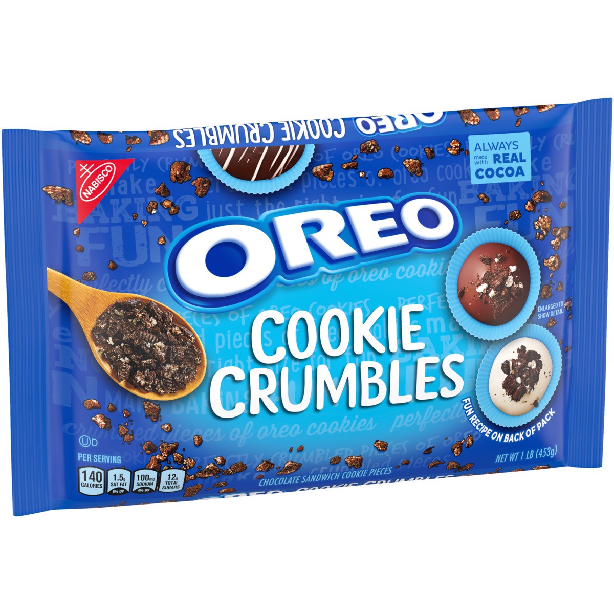 slide 2 of 9, Nabisco Oreo Cookie Crumbles Chocolate Sandwich Cookie Pieces 1 lb. Bag, 1 lb