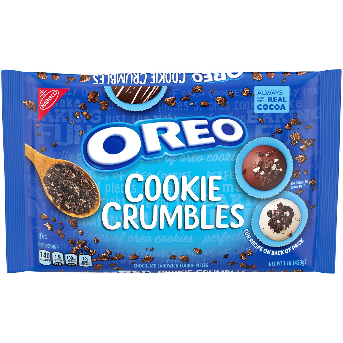 slide 1 of 9, Nabisco Oreo Cookie Crumbles Chocolate Sandwich Cookie Pieces 1 lb. Bag, 1 lb