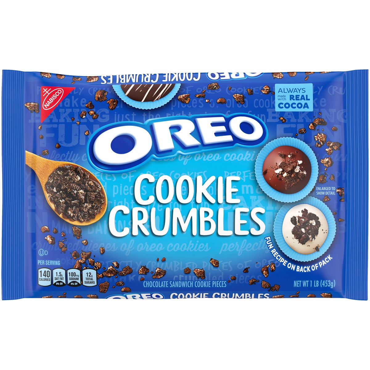 slide 6 of 9, Nabisco Oreo Cookie Crumbles Chocolate Sandwich Cookie Pieces 1 lb. Bag, 1 lb