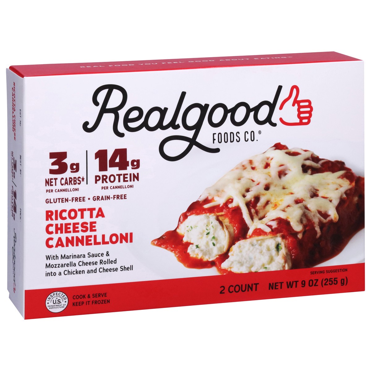 slide 8 of 13, Realgood Foods Co. Ricotta Cheese Cannelloni 2 ea, 2 ct