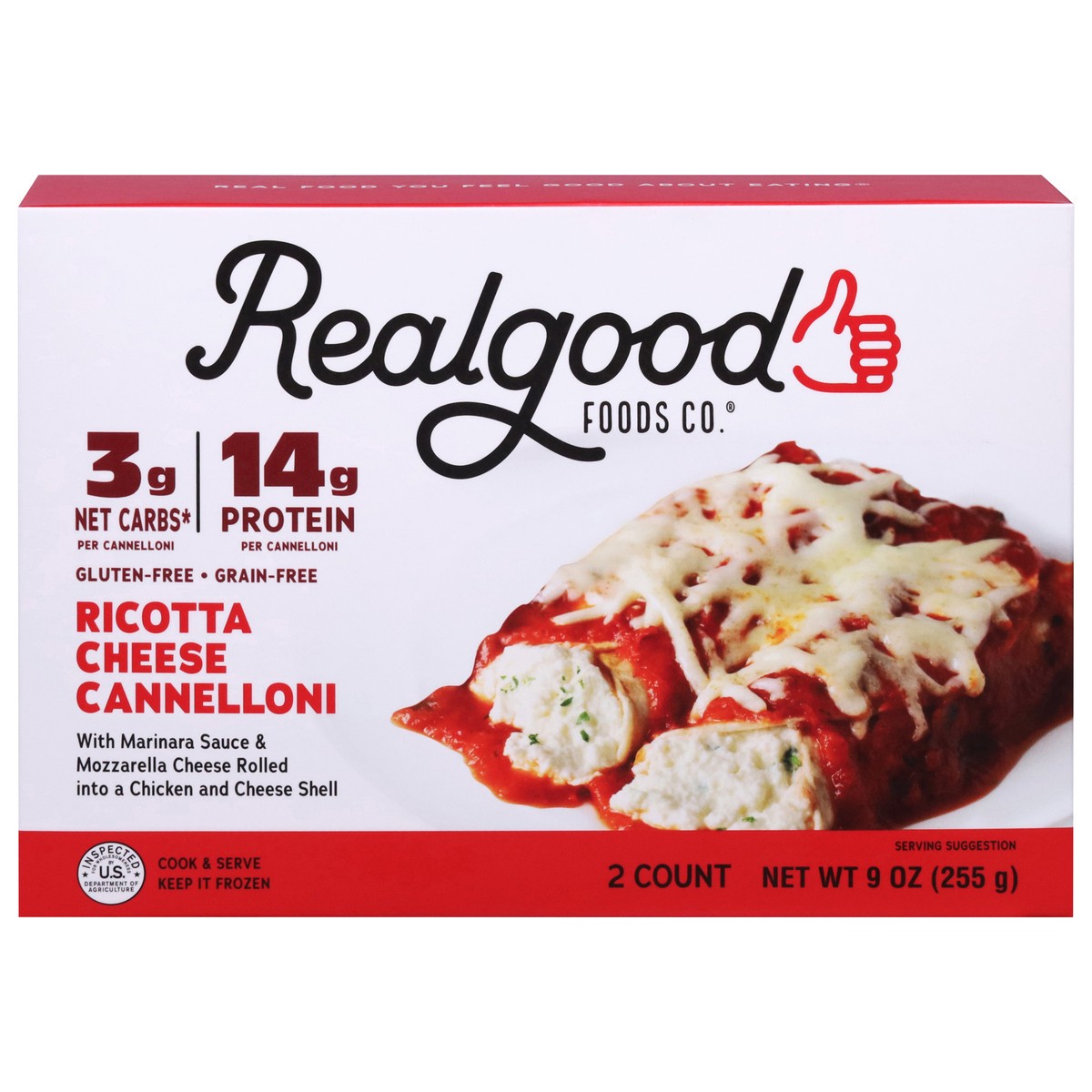 slide 11 of 13, Realgood Foods Co. Ricotta Cheese Cannelloni 2 ea, 2 ct