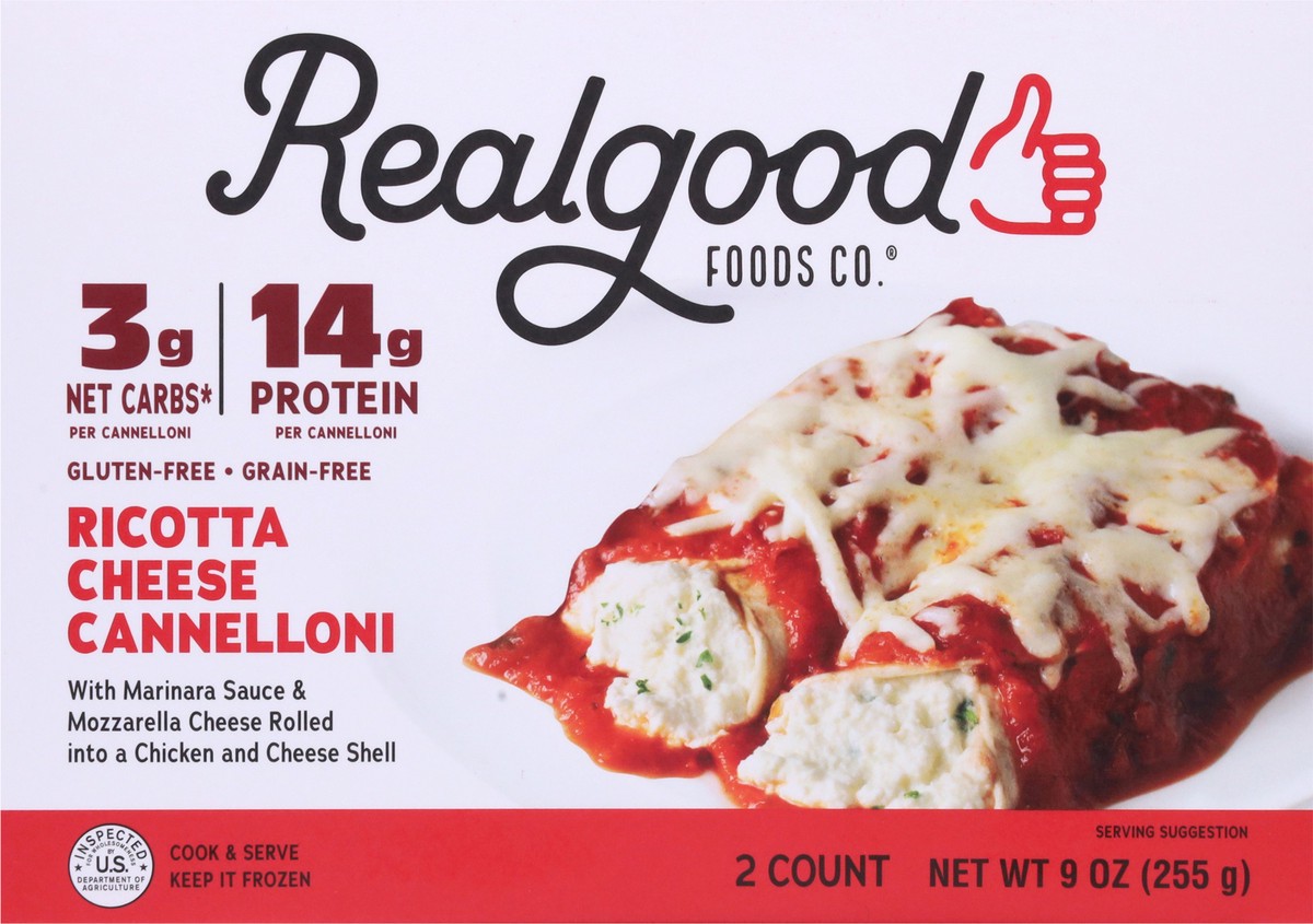 slide 5 of 13, Realgood Foods Co. Ricotta Cheese Cannelloni 2 ea, 2 ct