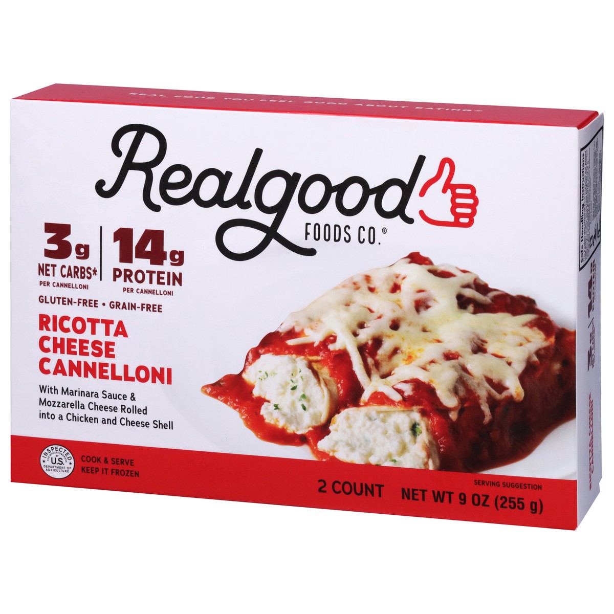 slide 12 of 13, Realgood Foods Co. Ricotta Cheese Cannelloni 2 ea, 2 ct