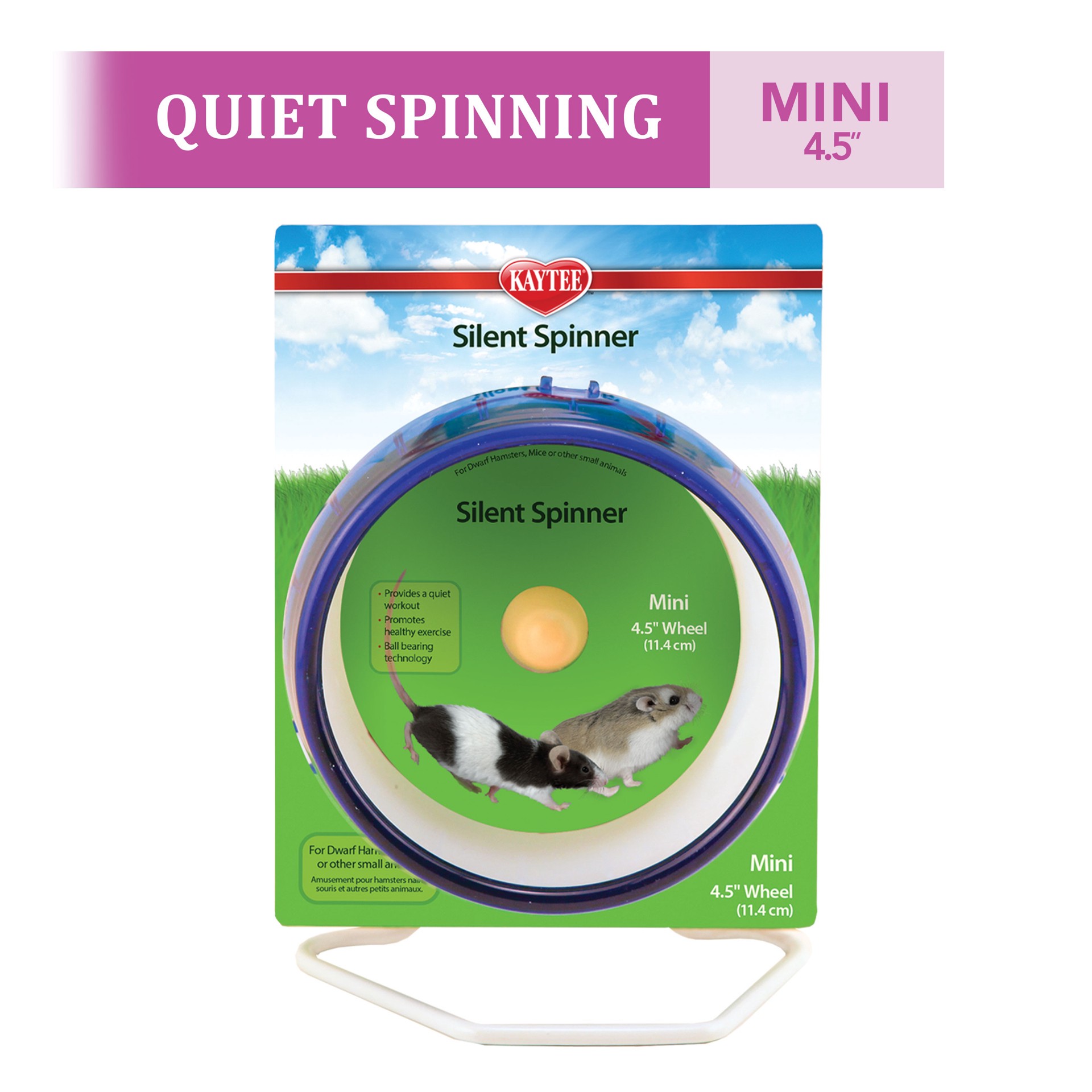 slide 4 of 10, Kaytee Hard Goods Kaytee Small Animal Silent Spinner Wheel Mini 4.5 Inch (assorted colors), 1 ct