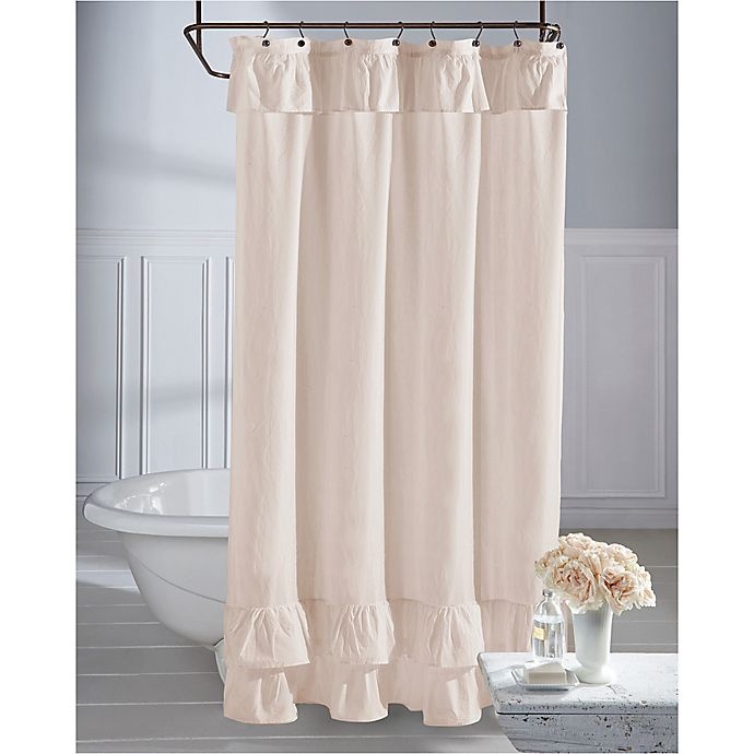 slide 1 of 1, Wamsutta Vintage Ruffle Shower Curtain - Blush, 72 in x 96 in