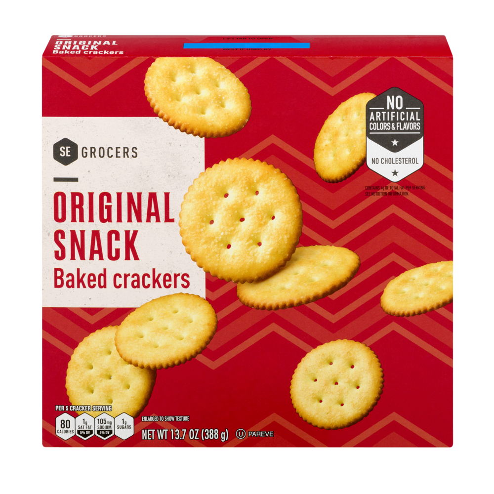 slide 1 of 1, SE Grocers Original Snack Baked Crackers, 13.7 oz