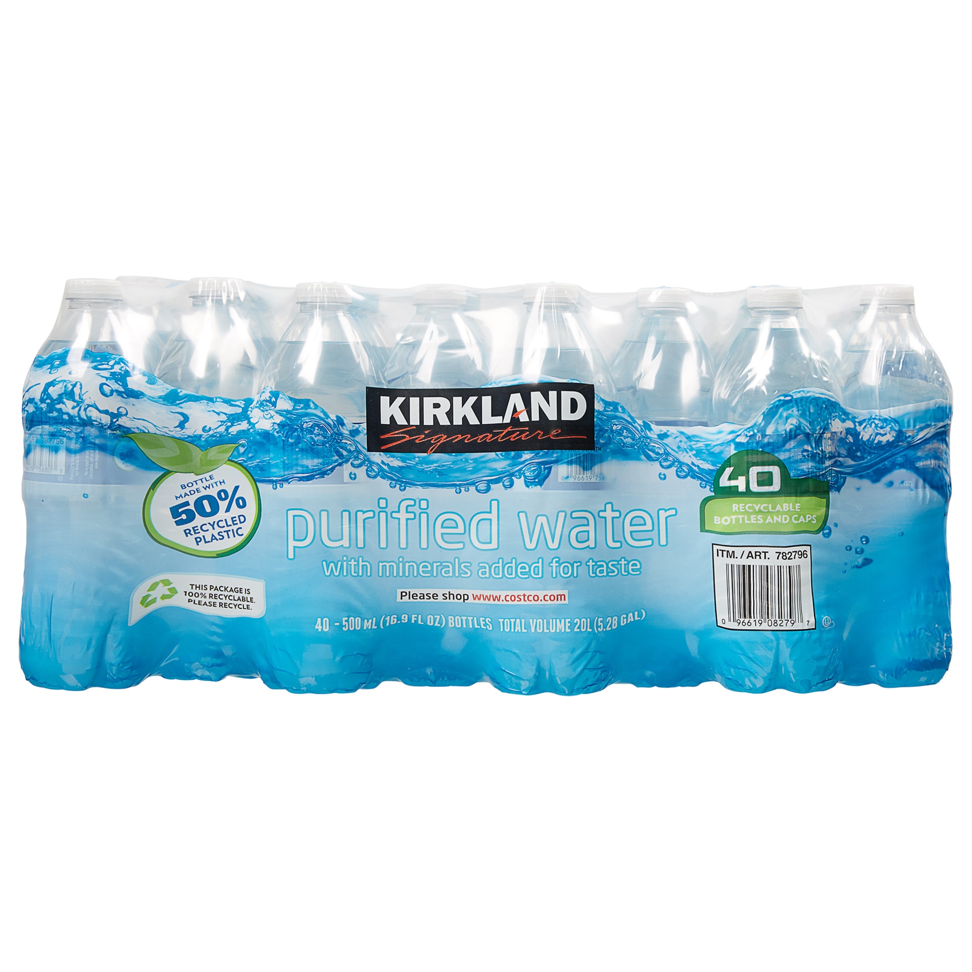 slide 1 of 1, Kirkland Signature Premium Bottled Purified Drinking Water - 40 ct; 16.9 fl oz, 40 ct; 16.9 fl oz